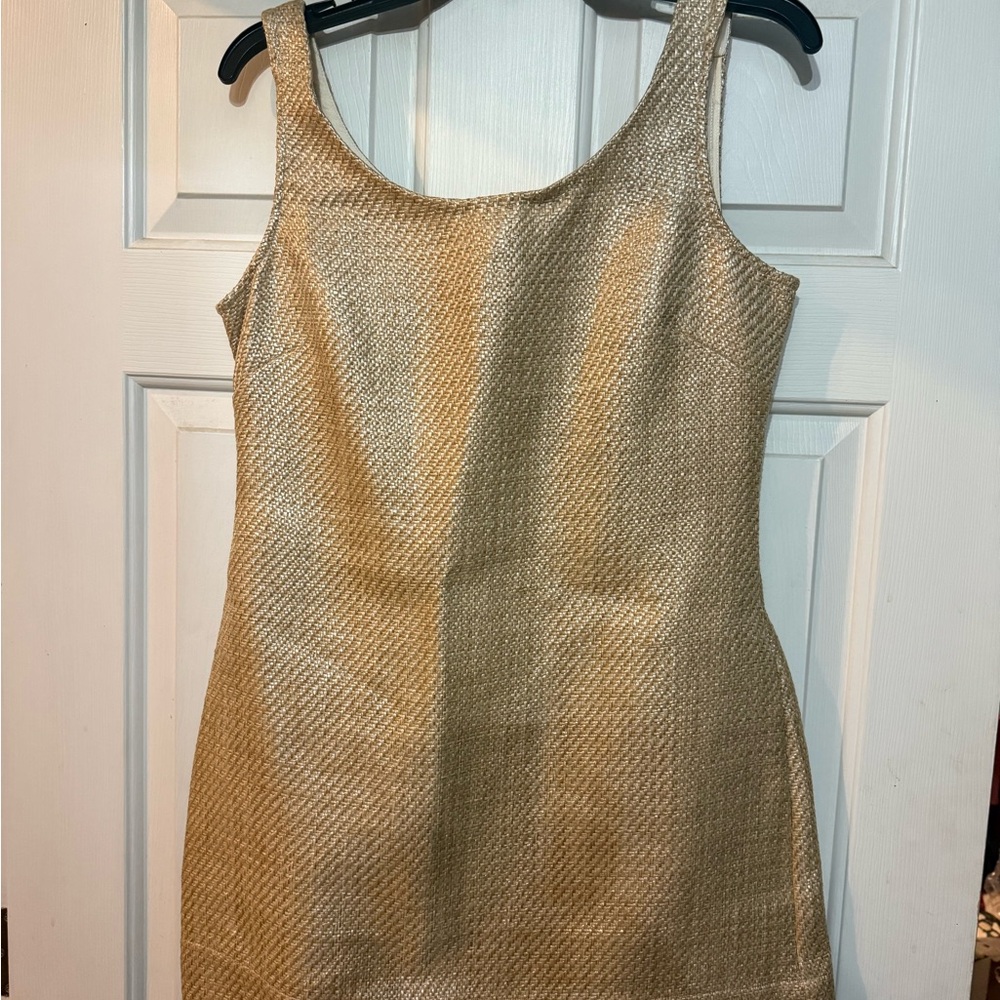 ANTONIO MELANI Gold Textured Mini Dress